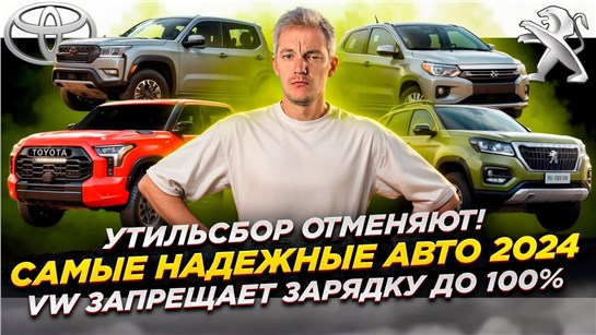 Анонс видео-теста Утильсбор ОТМЕНЯЮТ | Самые НАДЕЖНЫЕ Авто 2024 | VW ЗАПРЕЩАЕТ зарядку до 100%